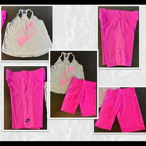 Nike Highwaist Bike Shorts and Racerback Tank Set- XL